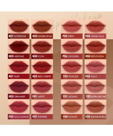 FOCALLURE Velvet Lip Lacquer - Lightweight Matte Liquid Lipstick for Long-Lasting Color | Soft Matte Lip Cream | Non-Stick Cup Lip Gloss P04 - Buy Online on GoSupps.com