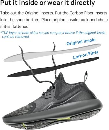 Toe Special Use Carbon Fiber Insole - 290mm Rigid Foot Support for Hallux Rigidus & Morton's Toe - Men's Size 11 - Buy Online on GoSupps.com