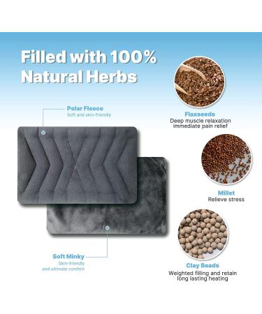 Moist Heat Therapy Microwave Heating Pad 16x10 - Neck & Shoulder Pain Relief - Dark Gray - Buy Online on GoSupps.com