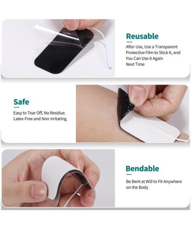 Sunjuly TENS Electrodes Pads - 20 Self-Adhesive Reusable 5x5 cm for Pain Therapy - Compatible with Most TENS EMS Devices - Buy Online on GoSupps.com