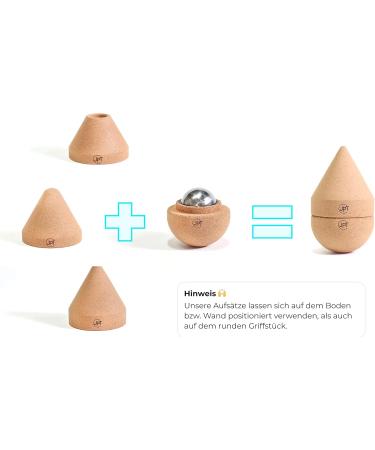 JPTsports Cork Pusher Set | Massage Ball for Fascia Training & Self-Massage | eBook Included - Enhance Trigger & Acupressure Point Relief - Buy Online on GoSupps.com