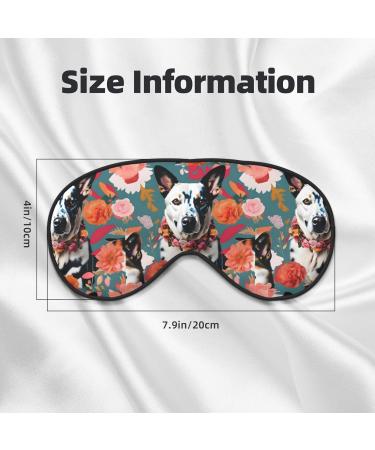 FoRes Cattle Dog Florals Print Eye Mask - Adjustable Light Blocking Sleep Mask for Deep Rest | Unisex Adult Sleep Aid - Buy Online on GoSupps.com