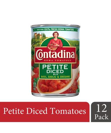 CONTADINA Petite Diced Tomatoes with Garlic, Basil & Oregano 14.5oz (12 Pack) - Buy Online on GoSupps.com