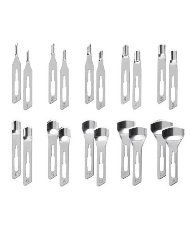 Set 3 20x hollow chisel blades (2x each) for foot care 10 sizes mix set starter set