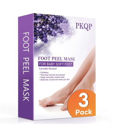 3 Pack Foot Peel Mask-Natural Exfoliation Foot Peel for Dry Dead Skin Callus Repair Rough Heels Lavender Foot Masks Make Your Feet Baby Soft