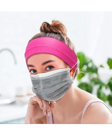 CANIPHA Headbands with Buttons for Face Mask - Wide Nurse Headbands for Men and Women - Ears Protection - Non Slip Hair Band - 5 Pcs Set for Workout, Sports, Running, Yoga - Buy Online on GoSupps.com