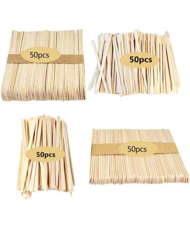 200pcs Wooden Wax Sticks for Hair, Body, Eyebrow Removal - 4 Styles | Wax Spatulas & Applicators - Buy Online on GoSupps.com
