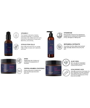 BelAngel Skincare Gift Set - Cucumber Cleanser Vitamin C Serum Eye Gel & Moisturizer | International Shipping - Buy Online on GoSupps.com