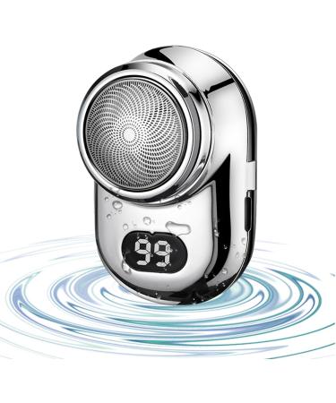 Compact Shaver - Electric Shaver Face Razor | Rechargeable Rotating Razors with Battery Status Display Waterproof Wet and Dry Electric Facial Trimmer Suitable for Home and Travel for Men Silver - Buy Online on GoSupps.com