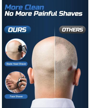 Rantizon Electric Head Shaver for Men- 6-in-1 Cordless Grooming Kit with Hair Clippers/Beard/Nose Trimmer, IPX6 Waterproof, LCD Display, 9D Upgraded Design in Black - Buy Online on GoSupps.com