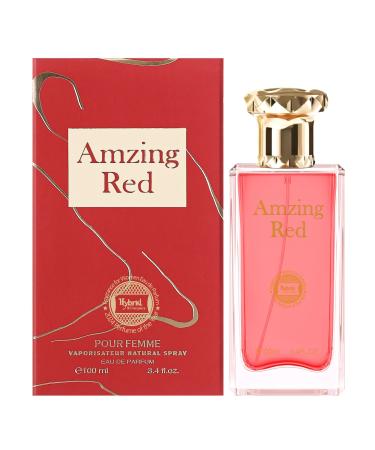 Hybrid & Company Women Amazing Red Eau De Parfum Vaporisateur Natural Spray 3.4 Fl Oz