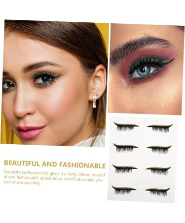 POPETPOP 4 pairs Girls Shiny Reusable Line Decal Adhesive Lash Glitter Liners with Eye for Decals Women 4x1.5cm Gloden - Buy Online on GoSupps.com