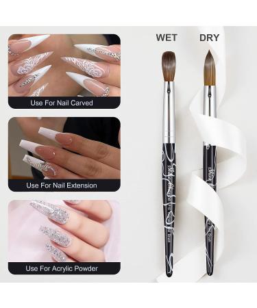 Shine Chance Size 10 Acrylic Nail Art Brush - 100% Pure Kolinsky Hair, Oval Shape, Professional Manicure Tool for DIY Home Salon - Buy Online on GoSupps.com