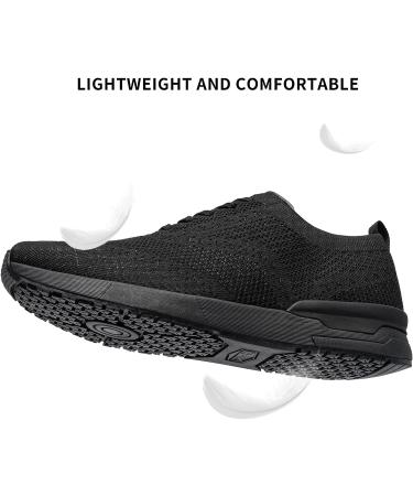 LARNMERN Men's Non Slip Work Shoes - Slip Resistant Kitchen Chef Sneakers - Lightweight & Breathable - Size 9, Black - Buy Online on GoSupps.com