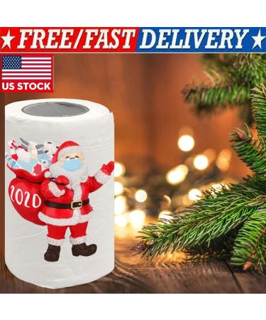 1 Roll Santa Claus Toilet Paper Merry Christmas Tissue Paper Funny Prank Tissue for Christmas Stocking Stuffers Favors Goforwealth - Buy Online on GoSupps.com
