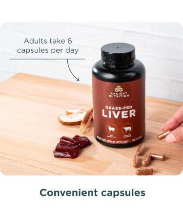 Ancient Nutrition Organ Supplements Grass-Fed and Wild Organ Complex Capsules Beef & Lamb Liver Supports Healthy Blood Gut and Liver 180 Ct - Buy Online on GoSupps.com