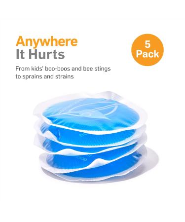 NatraCure 4 Circle Gel Ice Packs - 5 Pack Blue | Small Reusable Round Gel Cold Packs for Kids Injuries, Breastfeeding, Wisdom Teeth, Headaches, Pain Relief - Arthritis, Sinus, Tired Eyes | First Aid Essential - Buy Online on GoSupps.com