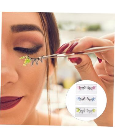 minkissy 3 Pairs Colored False Eyelashes False Lashes Glitter Eyelashes Halloween Makeup Eyelashes Makeup Eye Lashes Halloween Costume Cosplay Lashes End of Eye Sequins 3d Chemical Fiber - Buy Online on GoSupps.com
