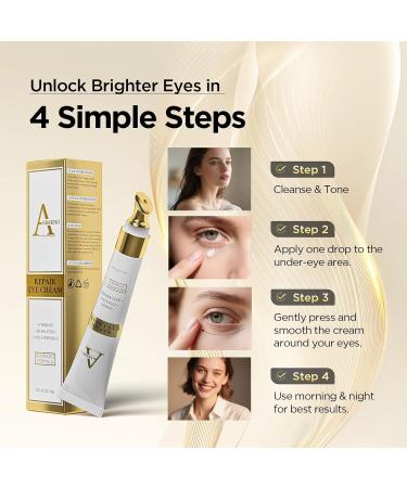 Retinol Eye Cream for Dark Circles and Puffiness Hydrating Eye Serum for Wrinkles and Fine Lines, Anti-Aging Under eye Cream for Women, 0.71 fl oz Ivory Glow - Buy Online on GoSupps.com