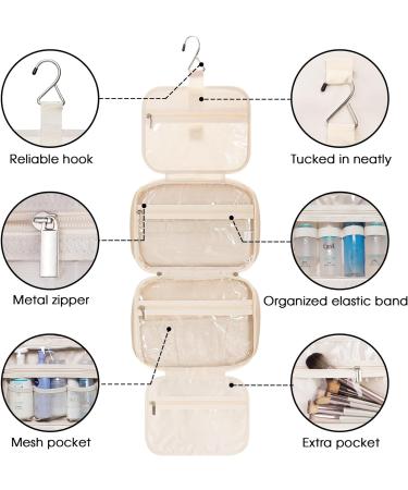 Narwey Women's Hanging Travel Toiletry Bag - Brown Medium | Cosmetics Makeup Organizer for Travel Size Accessories - Buy Online on GoSupps.com