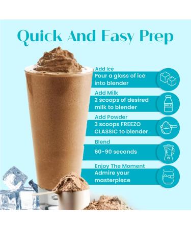 Freezo Classic Premium Blended Iced Coffee Lower Calorie Frappe Instant Coffee Powder Mix - 21 Oz - Buy Online on GoSupps.com