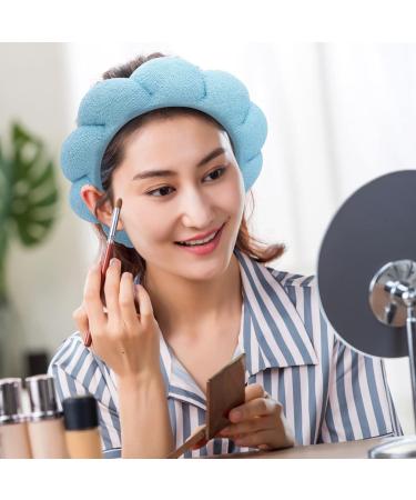Spa Headband Wrist Washband Wash Set Puffy Headband Bubble Headband for Women Girls Makeup Headband and Wristband for Skincare makeup headband for Washing Face Shower Black - Buy Online on GoSupps.com