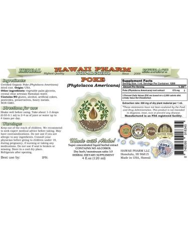 Organic Poke Alcohol-Free Liquid Extract - 2 oz Glycerite - Buy Online on GoSupps.com