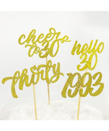 30th Birthday Party Decorations - Glitter Cake & Cupcake Toppers for Women & Men - Celebrate 30 Years with Joy! - Buy Online on GoSupps.com