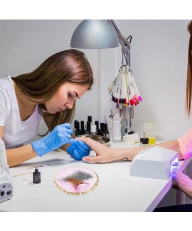 Fomiyes Decorative Tray Set - 2 Pieces for Nail Art Makeup & Display | Golden Resin Palette for Color Mixing & Manicure - Buy Online on GoSupps.com