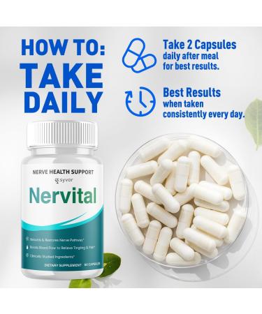 (2 Pack) Nervital Capsules Official Nervital Supplement Pills with All Natural Ingredients Advanced Formula for Optimal Health & Nerve Support with Premium Vitamins for Women & Men (120 Capsules) - Buy Online on GoSupps.com