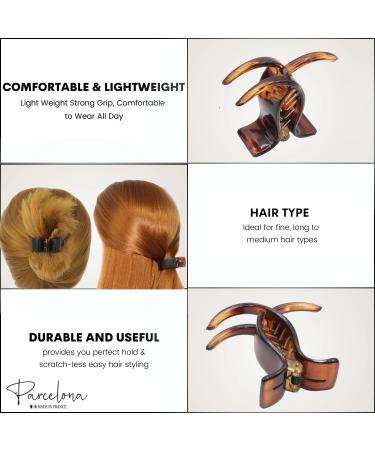 Parcelona French Small Tortoise Brown Shell Hair Claw Clip - 3/4 Inch - Buy Online on GoSupps.com