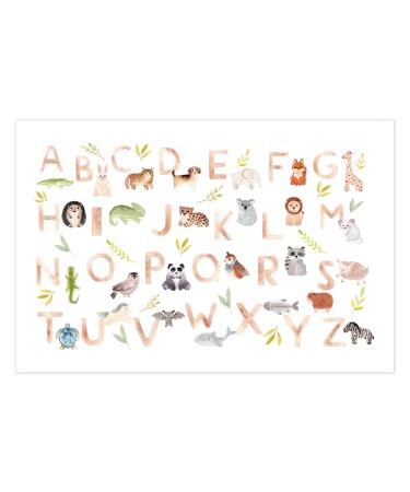 Disposable Placemats for Baby 60 Pack 12x18 Disposable Stick-on Placemats Animal Alphabet Adhesive Placemats for Toddler Baby Lead Weaning Travel Baby Essentials
