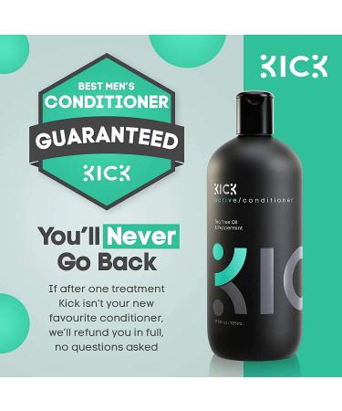 Kick Tea Tree and Peppermint Conditioner for Men - Effective Dandruff and Hair Loss Treatment (17 oz) - Buy Online on GoSupps.com