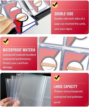 CHELSOND 4-Pocket Pokemon Card Binder | Portable Collector Album Holder | 400 Cards, 50 Removable Sleeves | Trading Card Display Case - White - Buy Online on GoSupps.com