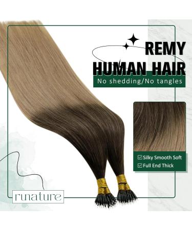 RUNATURE 14 Balayage Brown/Ash Blonde Nano Human Hair Extensions - 50g 14 A-Nano-#2/6/18 - Buy Online on GoSupps.com