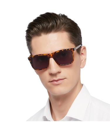 AEZUNI Large Reader Sunglasses Men 1.5 Full Lens Sun Reading Glasses Square UV Protection 1.00 1.50 2.00 2.50 3.00 3.50 (Not Bifocal Yellow) Yellow 1.5 x