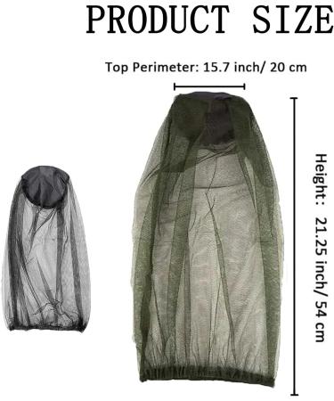 Midge Net 2 Pcs Midge Head Net Face Net Mesh Mosquito Face Net Mosquito Head Net Breathable Shade For Outdoor Hiking Camping Climbing Fishing And Walking (Black+Army Green) - Buy Online on GoSupps.com