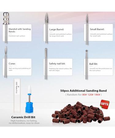 Upgraded Professional Nail Miller 35000 RPM - Electric Nail File Set for Gel & Acrylic Nails | Manicure Pedicure Kit with Ceramic Attachments | Safe for Beginners - Pink - Buy Online on GoSupps.com