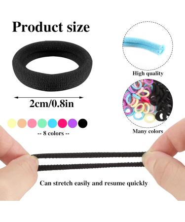 200 Pcs Mini Seamless Baby Hair Bands - Candy Color Cotton Hair Ties for Girls, Infants, Toddlers - 2cm Diameter - Buy Online on GoSupps.com