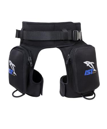 IST Dive Pocket Holster Belt for Scuba Diving Storage, Cargo Thigh Pouch for Gear & Equipment XX-Large