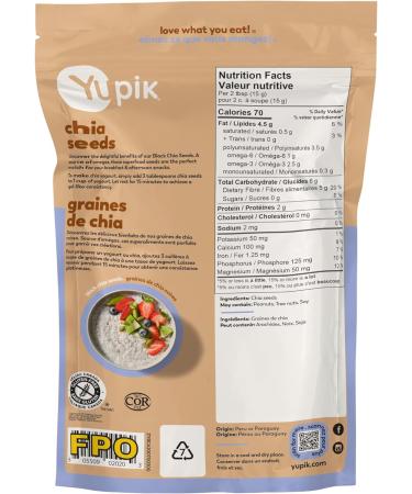 Yupik Raw Black Chia Seeds 300 g Gluten-Free Kosher Natural Plant-Based Seeds Superfood Source of Omega-3 and Magnesium Rich in Fiber Gels Easily - Buy Online on GoSupps.com