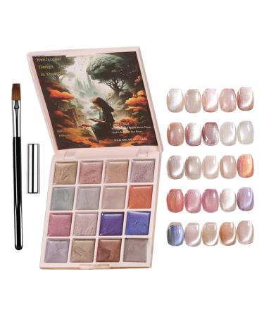 Ziennhu Solid Gel Nail Polish Palette | Cream Finish Manicure Set | Mud Pudding Gel Collection | Compact Long-Lasting Color | Smooth Texture Nail Art Kit | Out