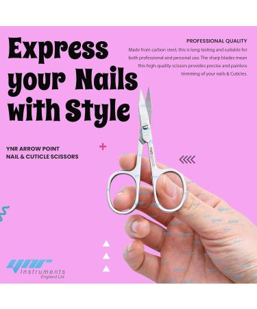 YNR Curved Blade Stainless Steel Cuticle Scissors for Manicure Pedicure - Professional Beauty Grooming Tool for Thick Toenails, Eyebrows, Nose Hair - Men and Women - Buy Online on GoSupps.com