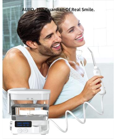 AUPO Water Flossers - Rechargeable Electric Dental Oral Irrigator 10 Modes 600ml Tank Portable Toothbrush Combo for Home & Travel - Buy Online on GoSupps.com