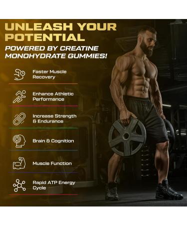 Creatine Monohydrate Gummies for Men & Women, 9000MG Creatine Gummies Sugar Free with L-Taurine, BCAA 2:1, B12 B6 for Boost Strength, Focus & Endurance, Vegan, Non-GMO, Pineapple 120pcs Pineapple 120 Count (Pack of 1) - Buy Online on GoSupps.com