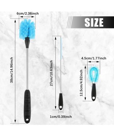 Water Bottle Brush Set Long Handle Water Bottle Cleaning Brush 360 Cleanable Water Bottle Brush Enduring Water Bottle Scrubbing Brush for Narrow Neck Bottles Sport Bottles - Buy Online on GoSupps.com