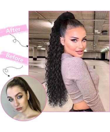 24-inch Long Curly Drawstring Ponytail Extension in Synthetic Hair - 4# Color | Women's Hairpiece - Buy Online on GoSupps.com