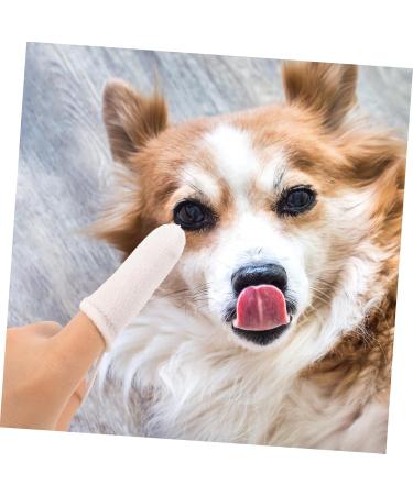 Kisangel 10pcs Pet Cleaning Finger Cots Dog Kit Dog Dental Care Brush Cleaning Supplies Puppies Nylon White - Buy Online on GoSupps.com