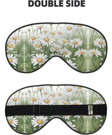 White Daisy Print Unisex Sleep Eye Mask | Soft Comfort Eye Shade for Travel Yoga & Shift Work - Shop Now - Buy Online on GoSupps.com