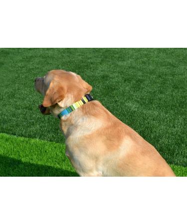 Mihqy Bohemian Dog Collar - Adjustable Soft & Comfortable for All Sizes - Floral Geometric Design (Yellow L: 38-63 cm) - Buy Online on GoSupps.com